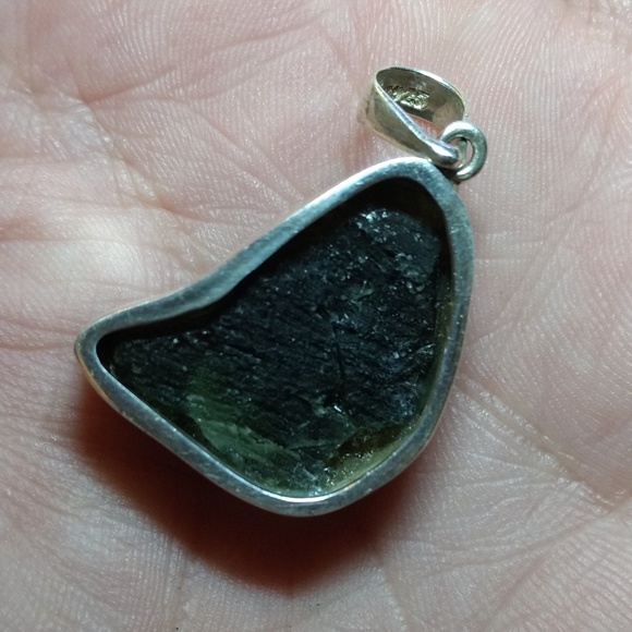 Genuine Moldavite in Sterling - Picture 5 of 7